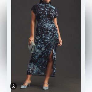 Anthropologie Maya Ruched Cowl Neck Dress